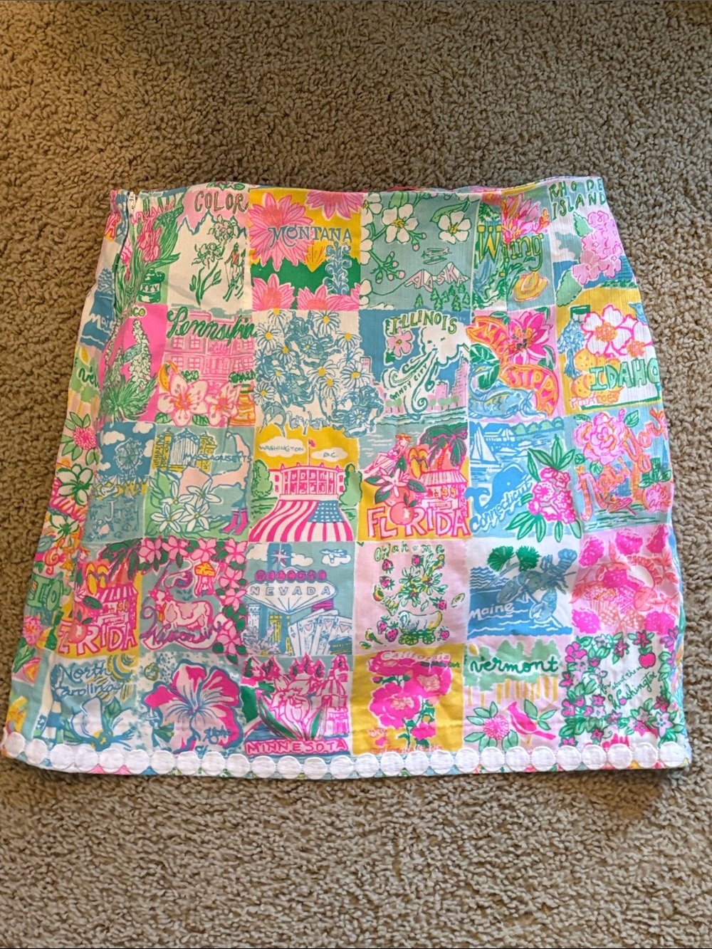 Lilly Pulitzer Pink Multi Patchwork Scallop Mini Skirt - Picture 3 of 3